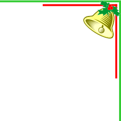 Christmas Frame with Bell and Holly - Festive Clipart for Holiday Designs