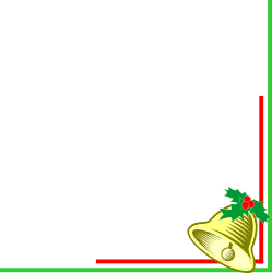 Christmas Frame with Bell and Holly - Festive Borders and Corners Clipart