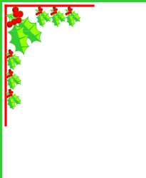 Holly Frame with Red Berries and Green Leaves Clipart - Perfect for Borders and Corners