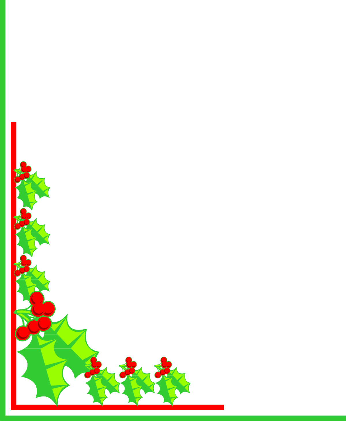 Holly Border and Corner Clipart for Festive Designs