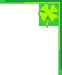 Green Shamrock Clover Clipart Frame - Borders and Corners Design