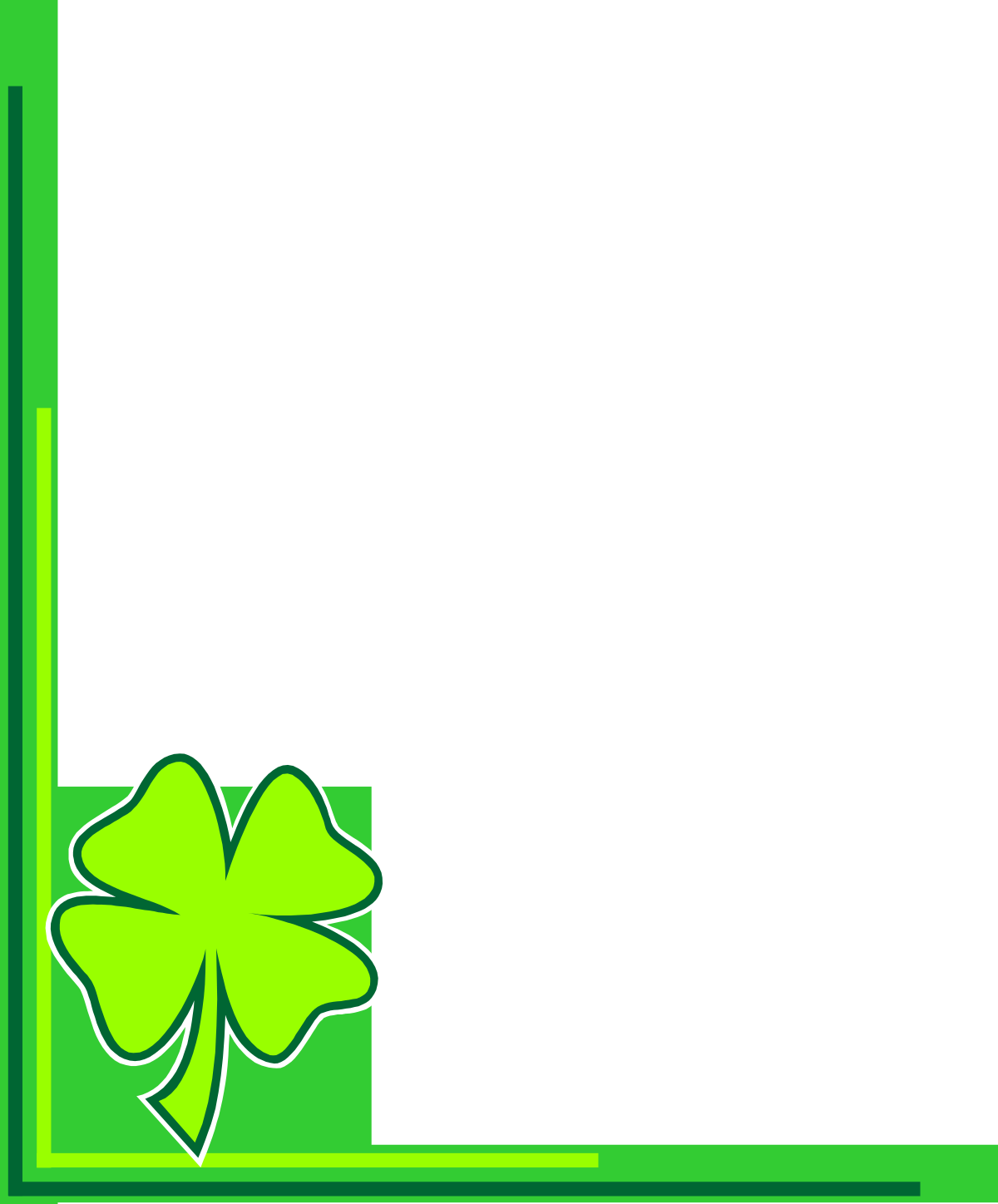 Green Shamrock Frame: Decorative Corners and Borders Clipart