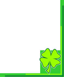 Green Shamrock Frame with Leaf Clipart | Decorative Borders and Corners