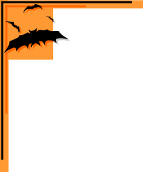 Halloween Frame with Bats - Spooky Corners and Borders Clipart