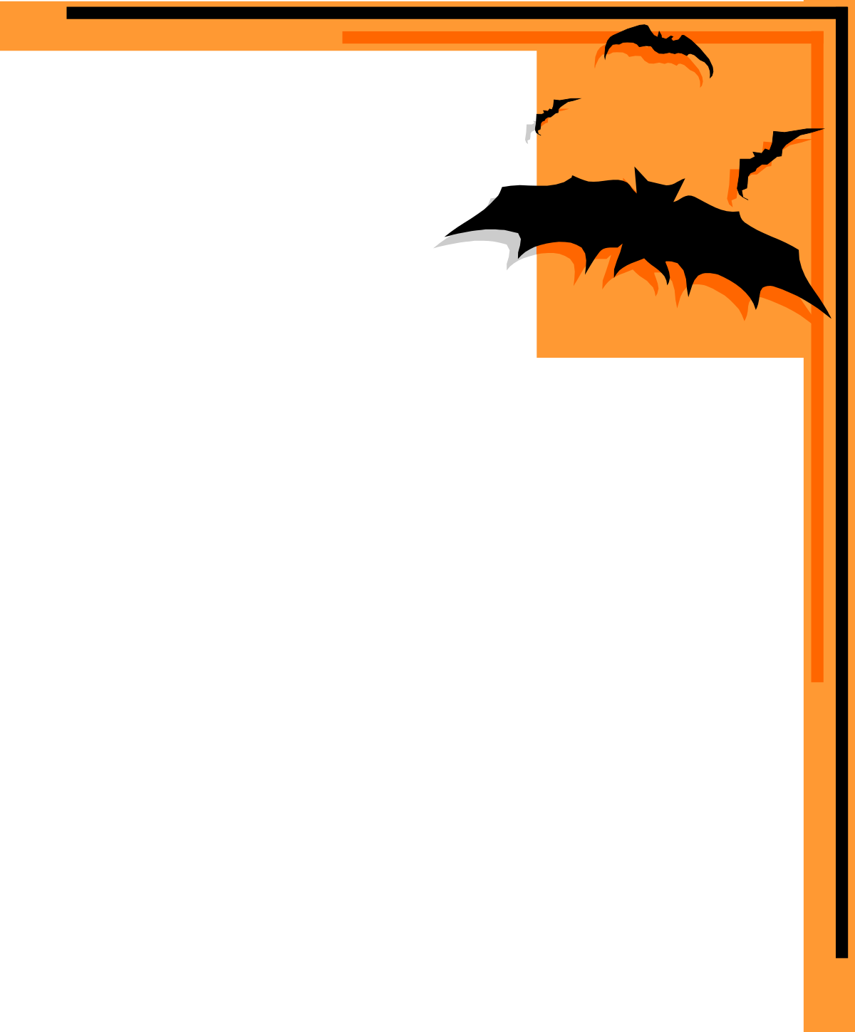 Halloween Frame with Bats Clipart - Spooky Borders and Corners