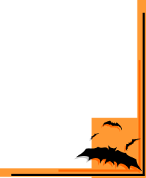 Black and Orange Bats Frame Clipart - Spooky Borders for Halloween Designs