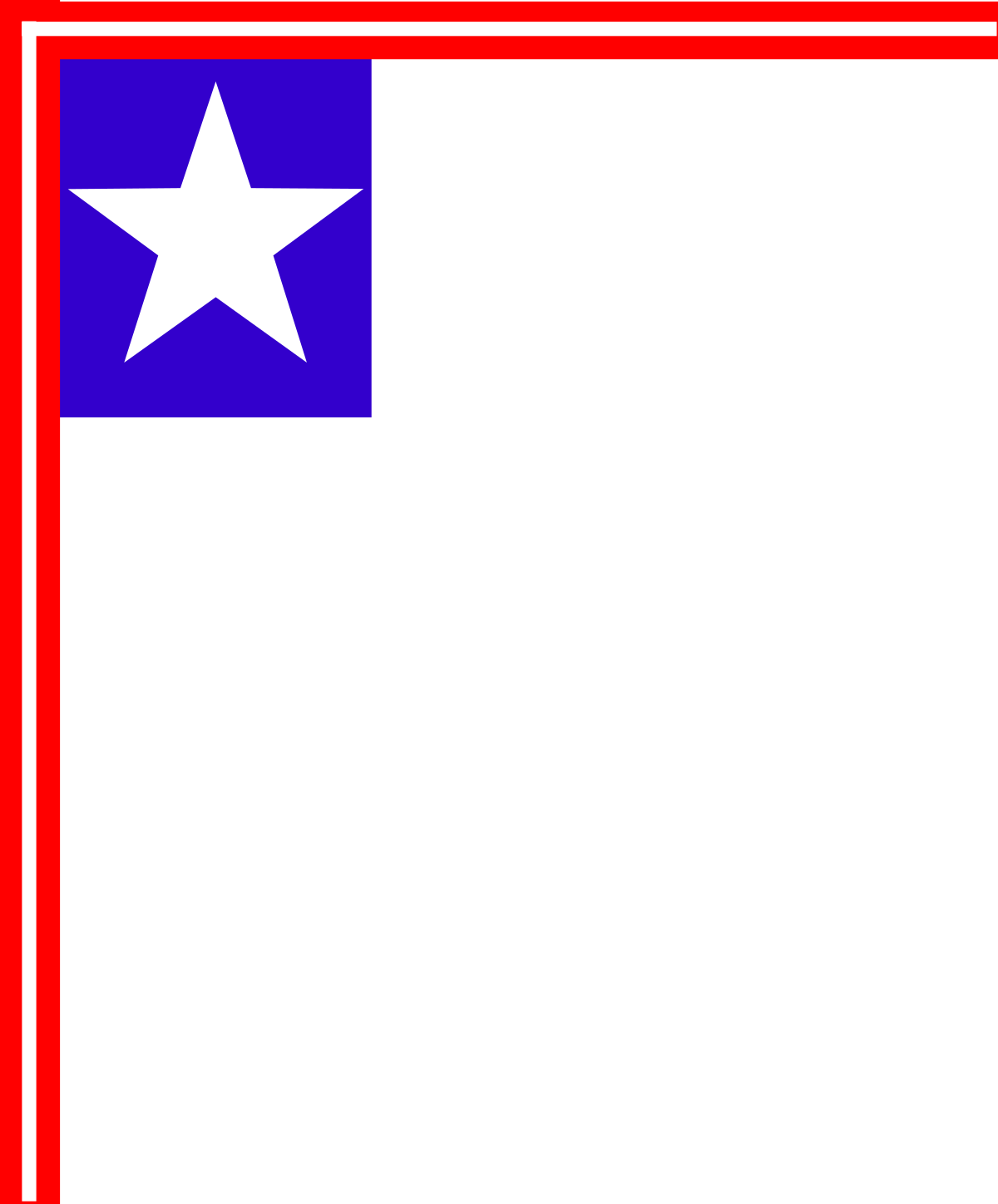 Texas Flag Clipart with White Star - Borders and Corners Design