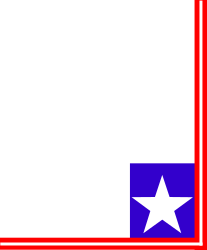 Red, White and Blue Square Frame with Star Clipart - Perfect for Celebrations