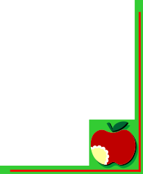 Apple Clipart with Red Frame and Green Background