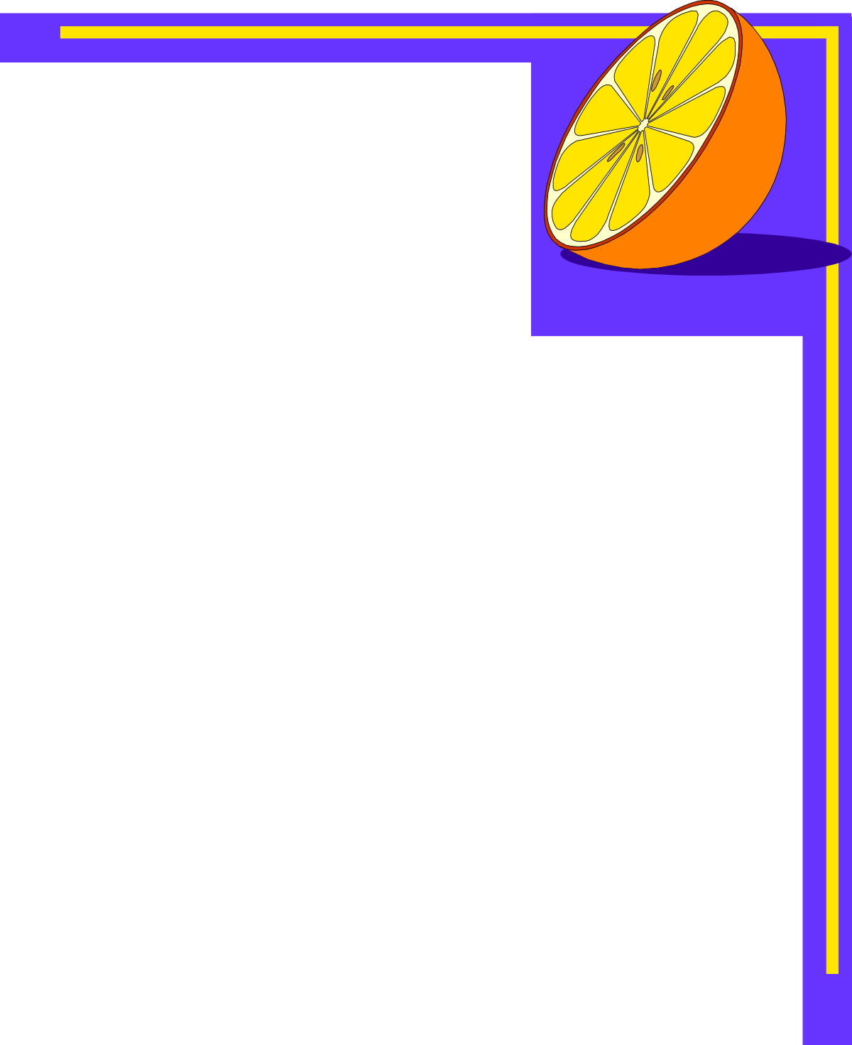 Purple Frame with Orange Slice Clipart - Ideal for Creative Designs