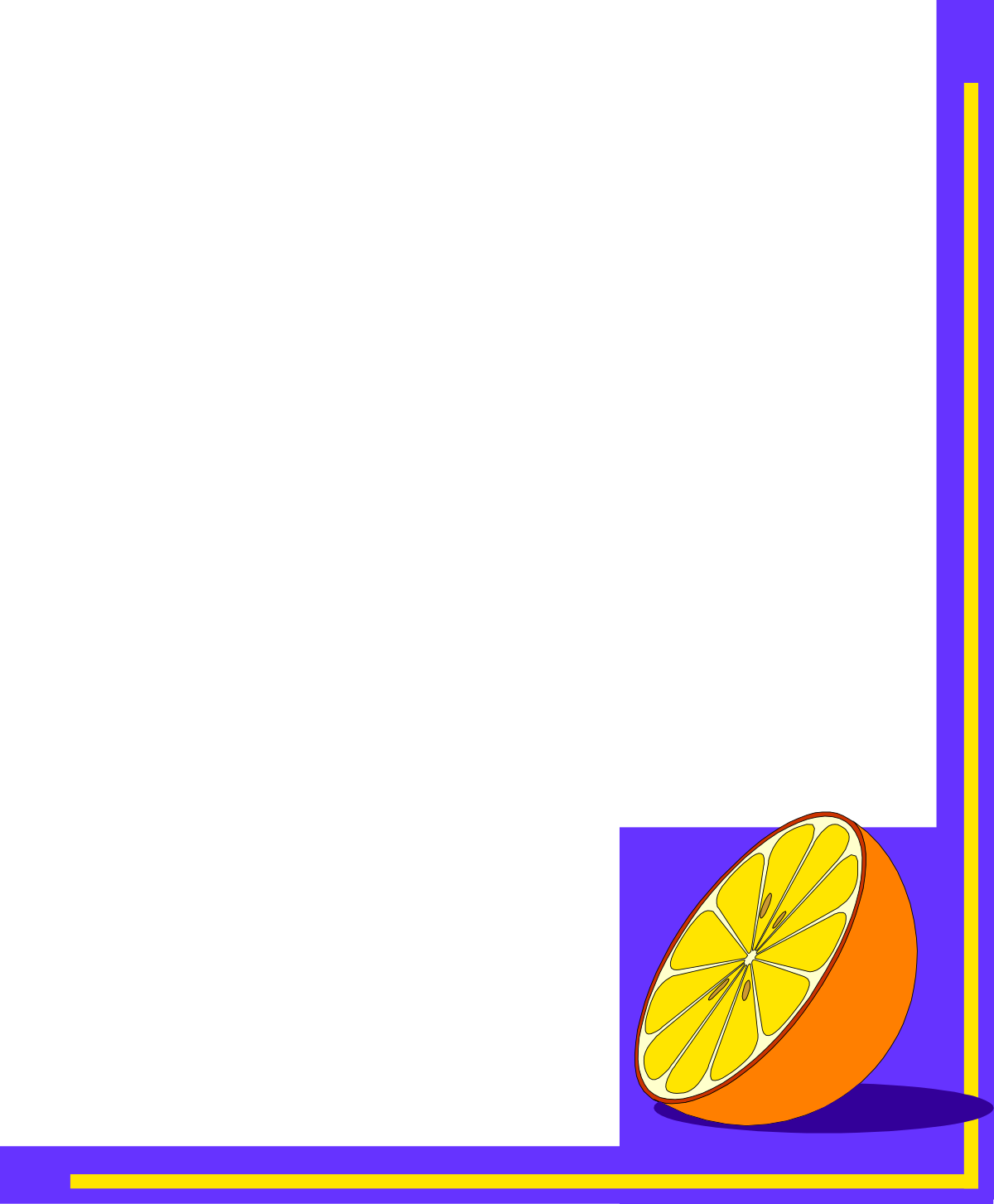Purple Frame with Orange Slice Clipart: Elegant Borders and Corners Design
