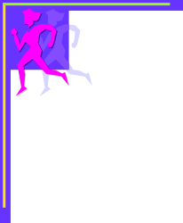 Purple Frame with Running Man Silhouette Clipart - Dynamic Borders and Corners
