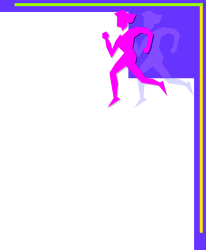 Runner Silhouette Clipart on Purple and Black Background - Borders & Corners
