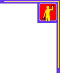 Yellow and Blue Sign Clipart with Man Pointing - Borders and Corners Collection