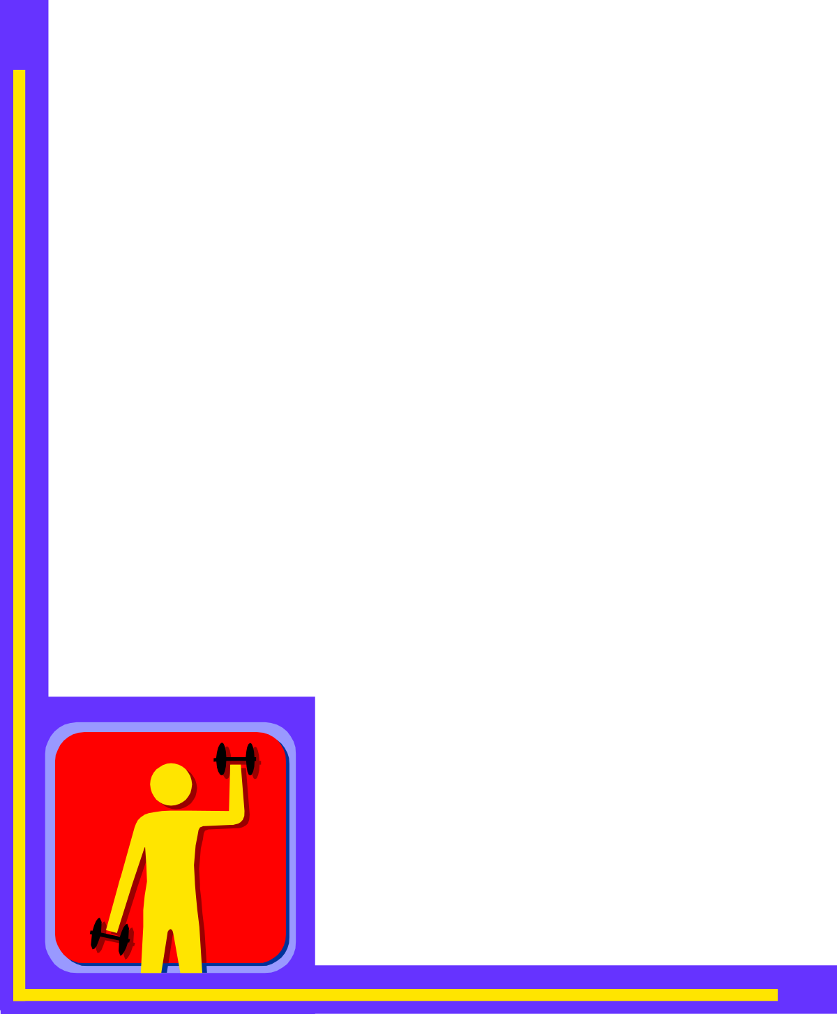 Borders and Corners: Colorful Man Standing Before Red and Blue Square Clipart