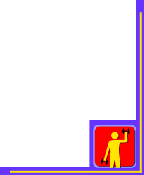 Red and Blue Square Clipart with Creative Borders and Corners