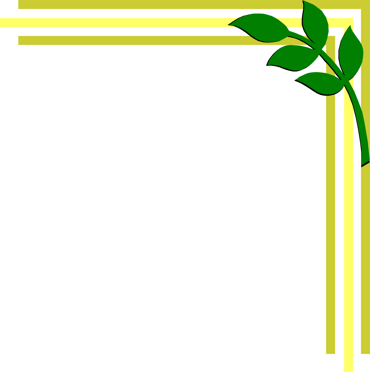 Green Leaf Frame: Elegant Borders and Corners Clipart