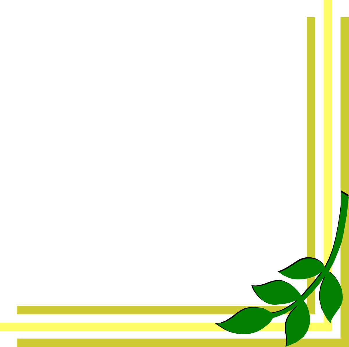 Green Leaf Clipart Frame - Decorative Borders and Corners for Your Projects