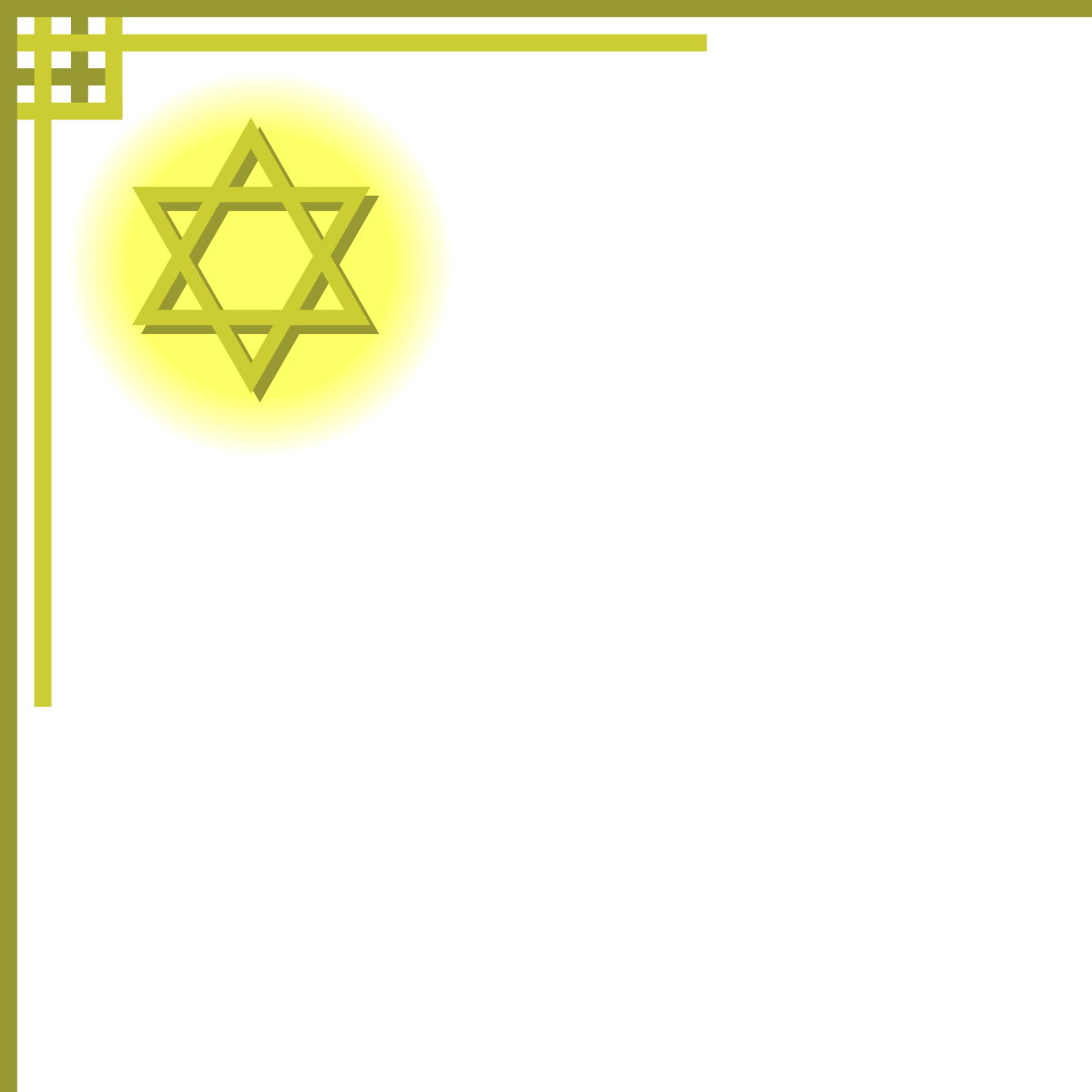 Star of David with Moon Background - Unique Borders and Corners Clipart