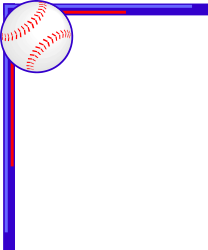 Baseball Clipart with Red and Blue Borders and Corners