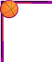 Basketball Ball with Purple Frame Clipart - Perfect for Sport Designs