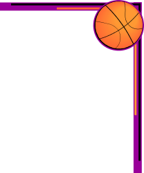 Basketball Ball with Purple Frame Clipart - Dynamic Borders and Corners
