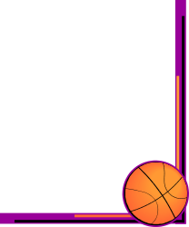 Basketball Ball with Purple Frame Clipart - Ideal for Sports Designs and Graphics