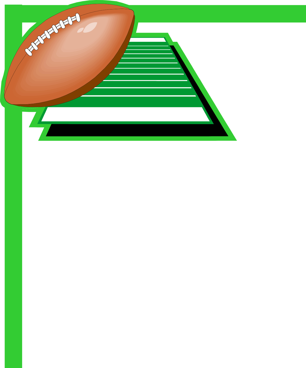 Football Field Clipart with Soccer Ball - Borders & Corners Included