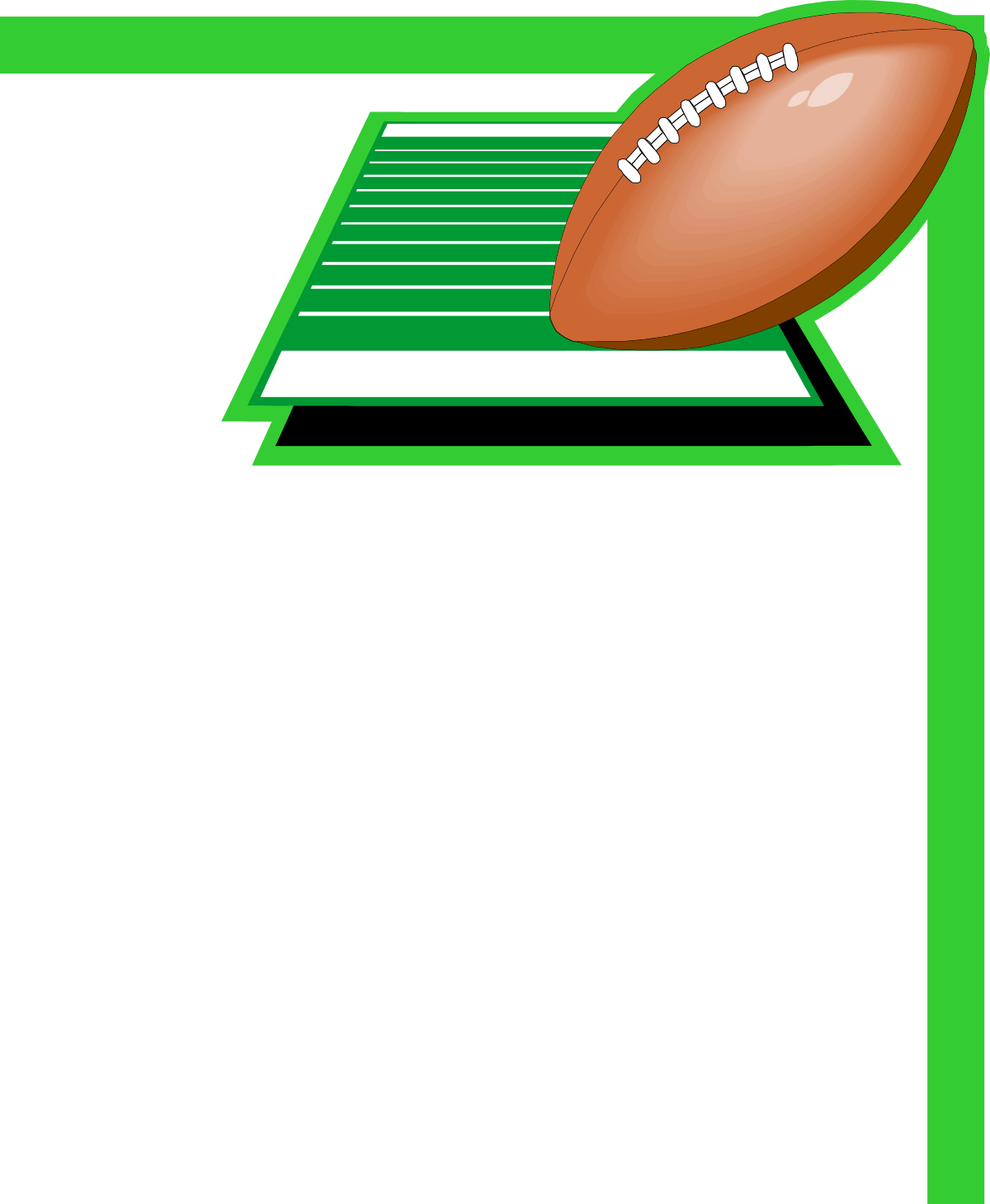 Football Field Clipart with Football - Dynamic Borders and Corners