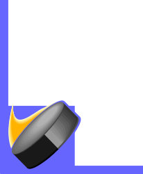 Hockey Puck Clipart on Blue Background - Dynamic Sports Icon