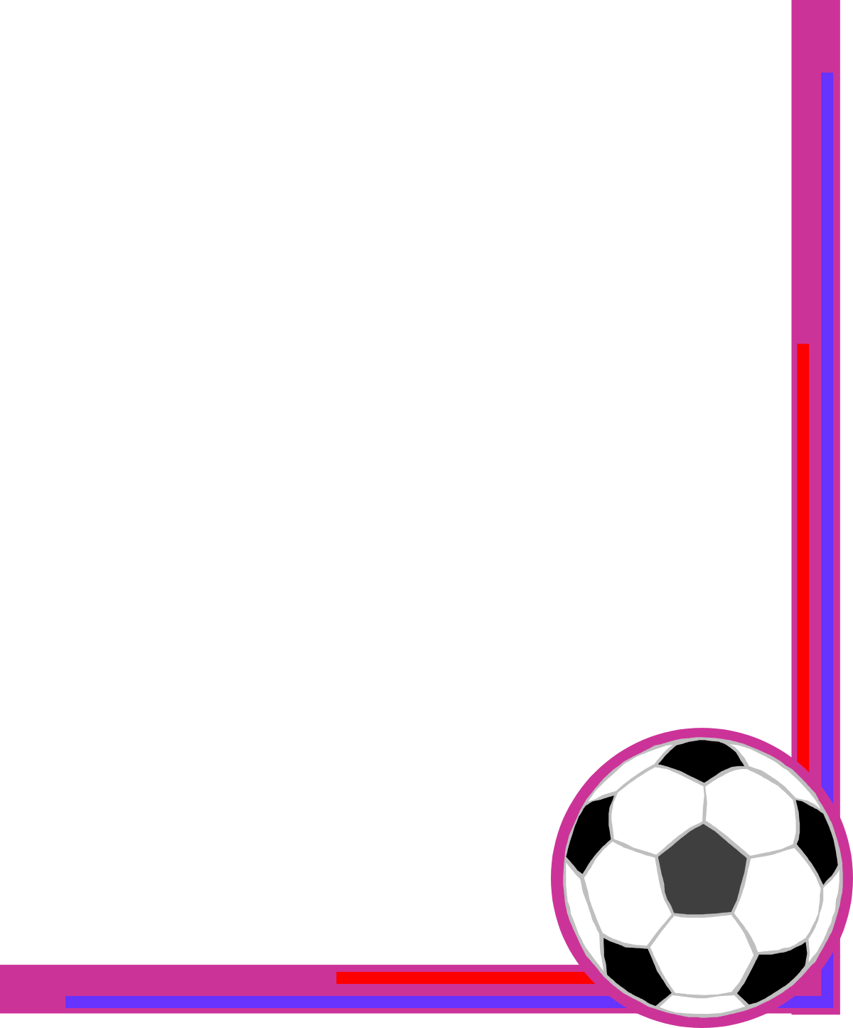 Soccer Ball and Goal Frame Clipart - Creative Borders and Corners