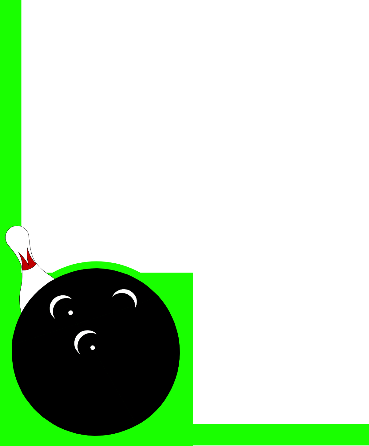 Bowling Ball Clipart on Green and Black Background - Borders and Corners Design