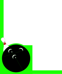 Bowling Ball Clipart on Green and Black Background - Borders and Corners Design