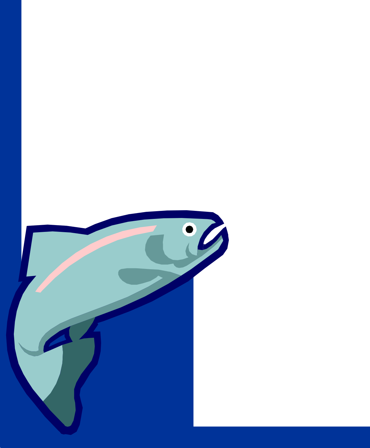 Dolphin with Fish in Mouth Clipart - Creative Borders and Corners