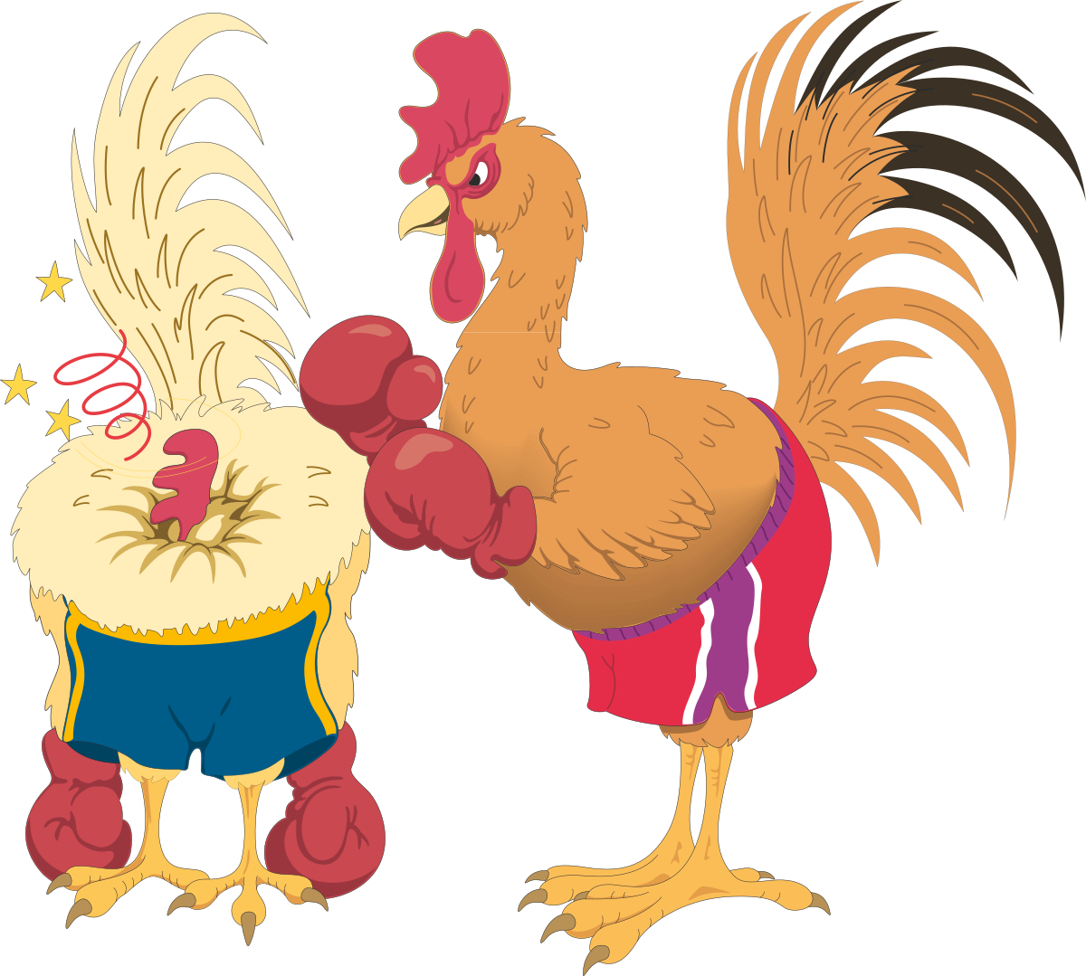 Rooster in Shorts Clipart: Fun and Playful Animal Illustrations