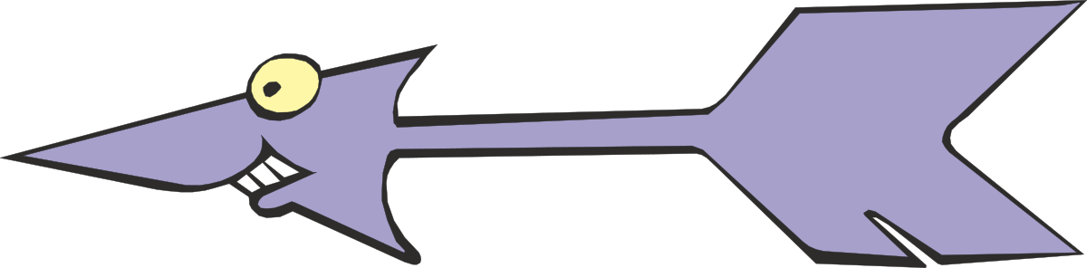 Purple Arrow with Yellow Eye Clipart for Creative Projects