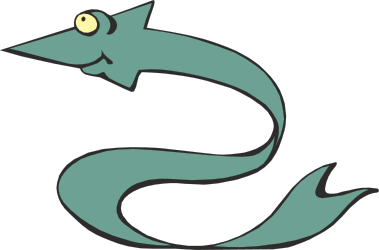 Cartoon Character Clipart: Green and Black Creature with Big Yellow Eye