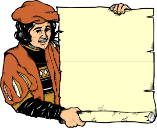 Holiday Borders Clipart: Man Holding Large Paper