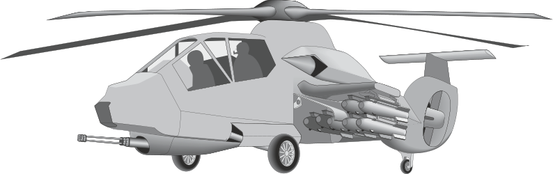 Helicopter Clipart with Propeller and Wheel - Dynamic Aviation Graphics