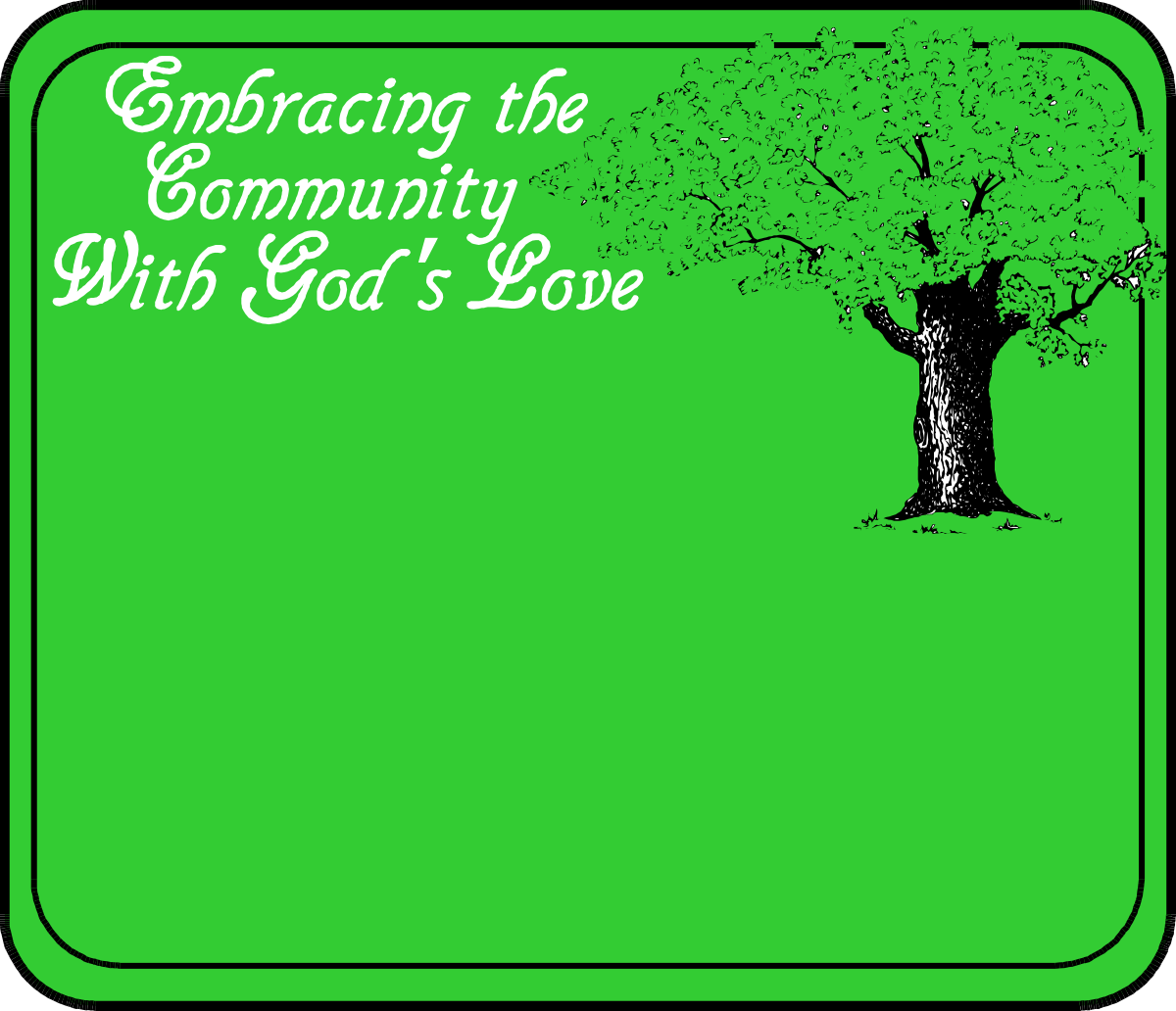 Borders for Holiday Clipart - Green Square with Tree and 'Empathy with Red Love'
