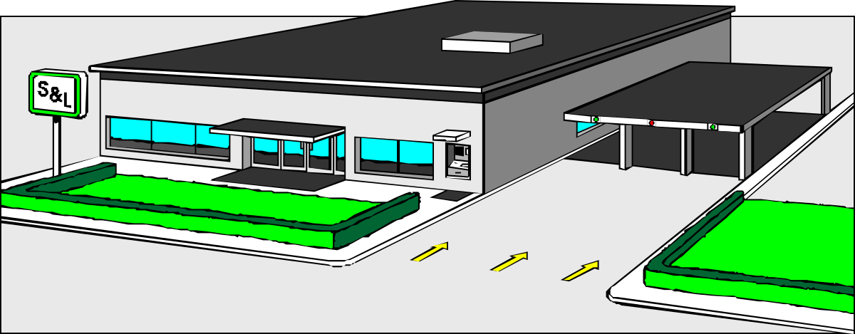House with Green Roof and White Car - Vibrant Clipart Scene