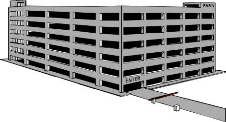 Building Illustration with Red Line Clipart for Creative Projects