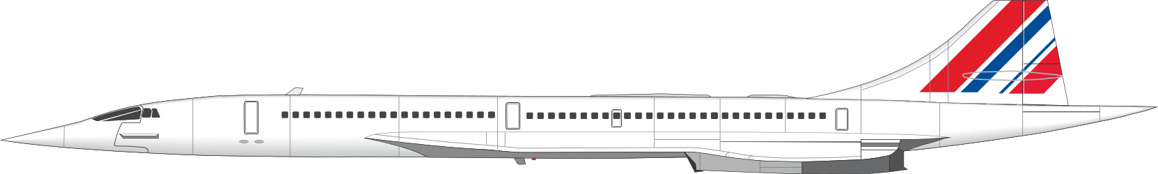 Airplane Clipart: White Aircraft with Red, White and Blue Stripes
