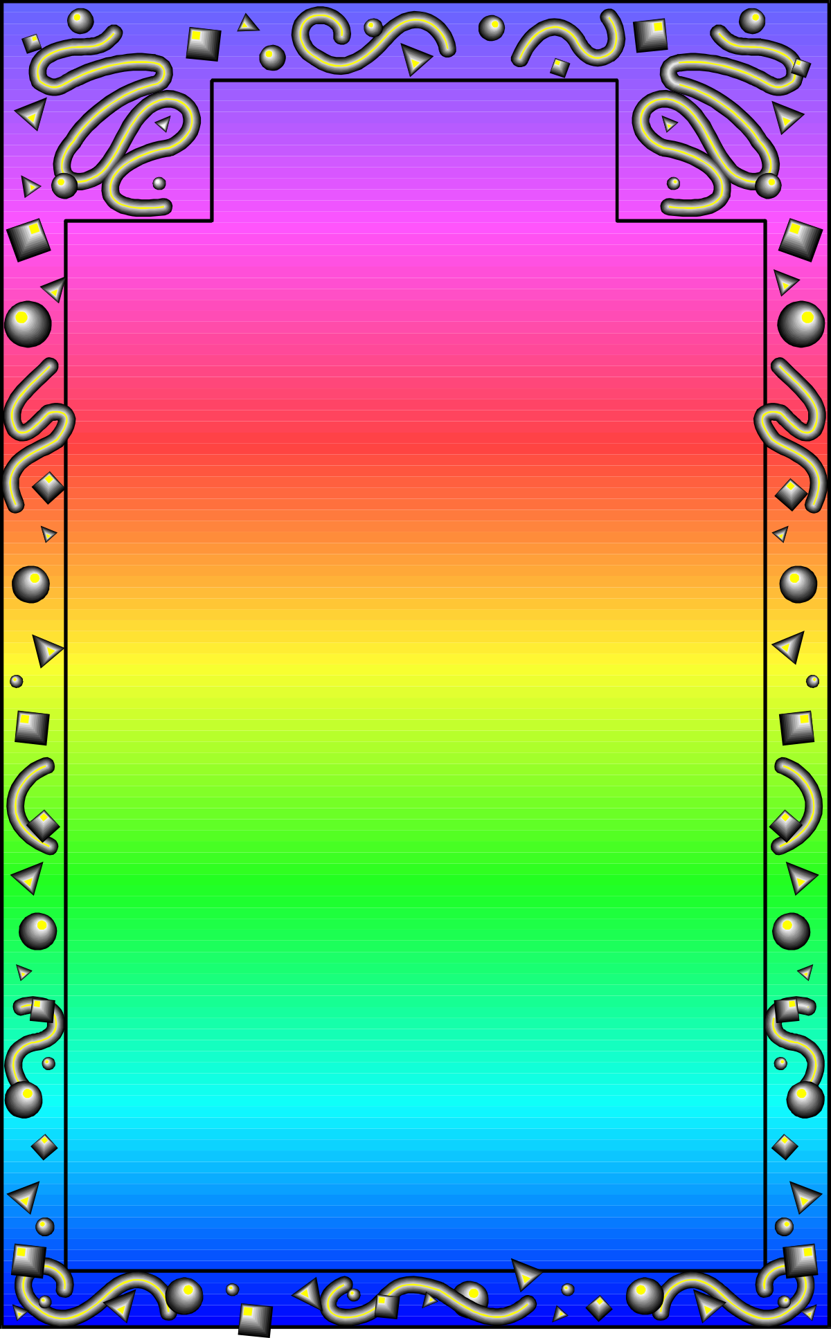 a rainbow colored background with a border clip art png transparent Colorful Rainbow Border Clipart for Creative Designs