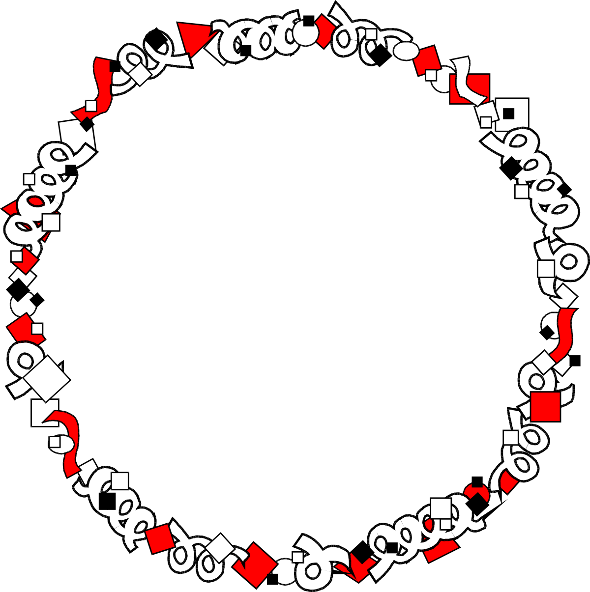 a circle with many different hearts and arrows clip art png transparent Hearts and Arrows Circle Clipart - Colorful Confetti Design