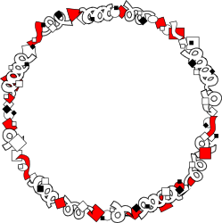 Hearts and Arrows Circle Clipart - Colorful Confetti Design
