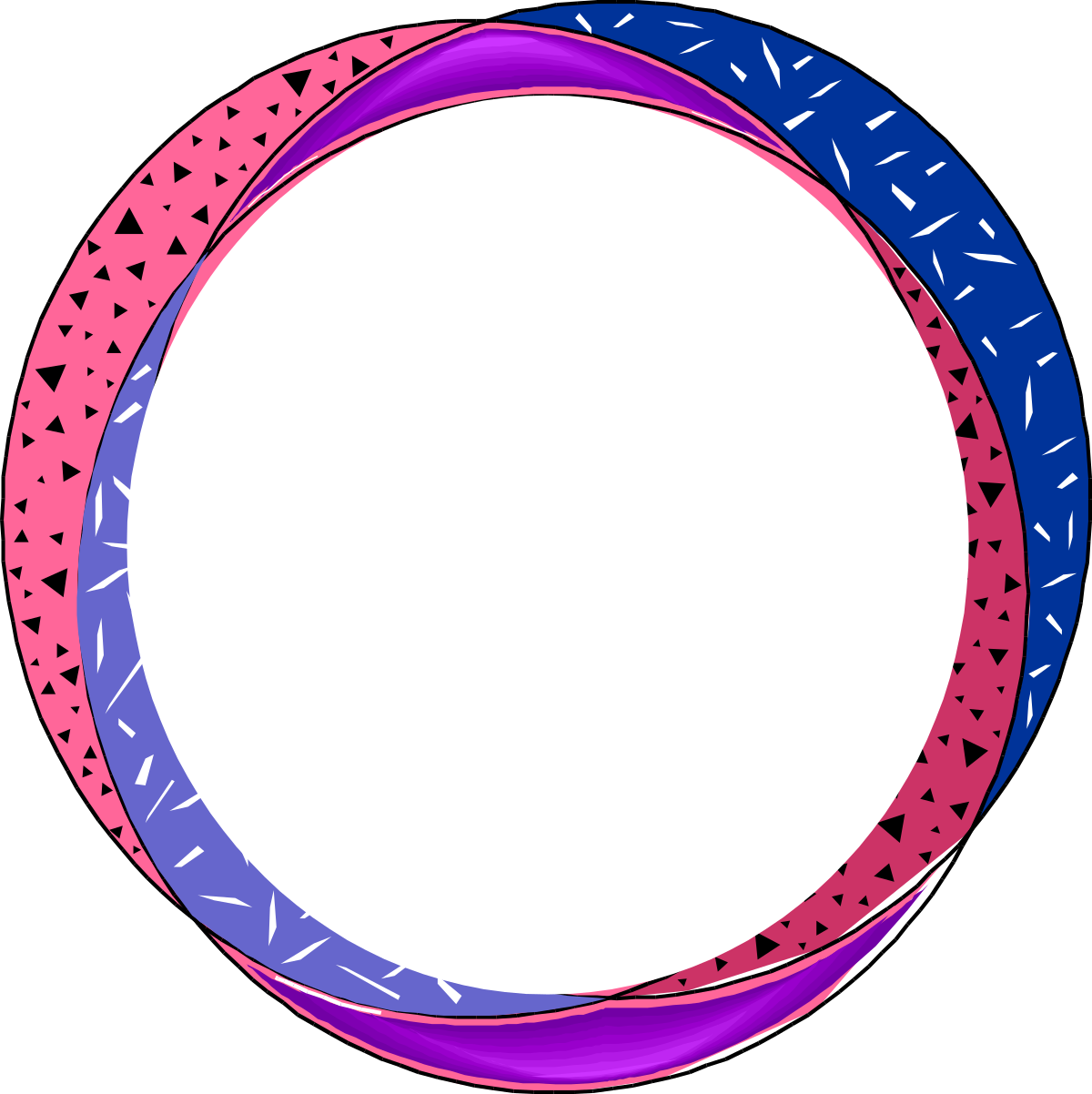 Circle Clipart with Pink and Blue Accents on White Background