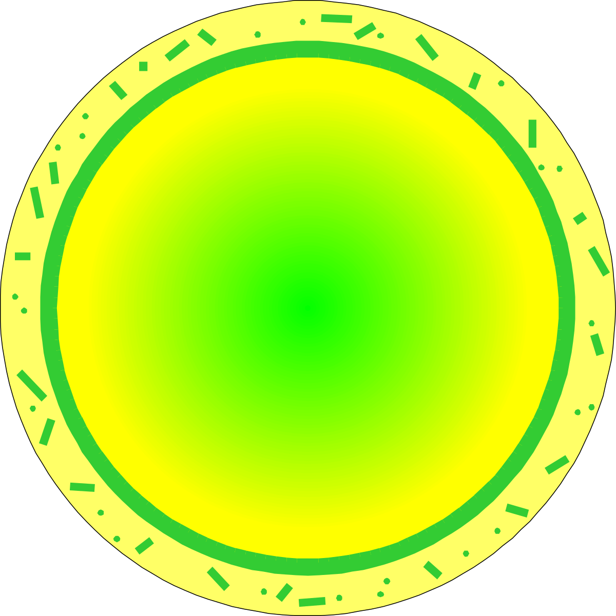 a green circle with a yellow center clip art png transparent Borders of Celebration: Green Circle with Yellow Center Clipart