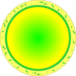 Borders of Celebration: Green Circle with Yellow Center Clipart