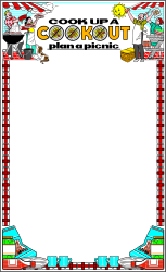 Borders and Leisure Cookout Clipart - Fun Cartoon Character Frame